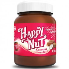 Happy Nut Арахисовая паста шоколадная с кусочками арахиса 330г